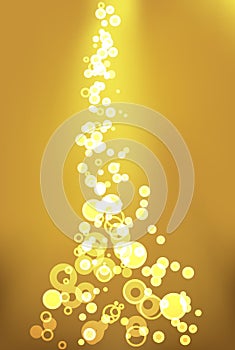 Golden bubbles light background