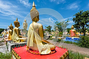 golden Budddha statue at Wat Phai Rong Wua