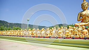 Golden Buddha at Buddha Memorial park , Nakhorn nayok Thailand,