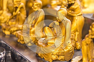 Golden Buddha Chinese style pattern at Wat Leng Nei Yee 2 Temple.Bangkok, Thailand