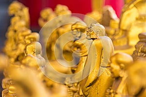 Golden Buddha Chinese style pattern at Wat Leng Nei Yee 2 Temple.Bangkok, Thailand