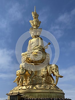 The golden buddha of Emei Mountain, China