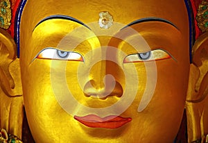 Golden buddha face