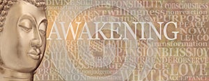 Buddhism Words associated with Awakening Wall Art photo