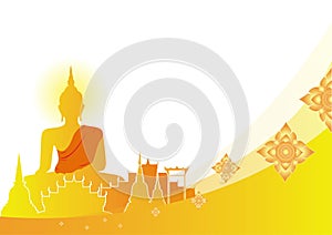 Golden Buddha Image Background Vector