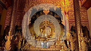 Golden Buddha Image in Chiang Mai, Thailand