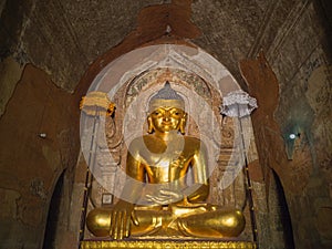 Golden Buddha Image inside Htilominlo Pagoda