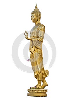 Golden Buddha image isolate on white background