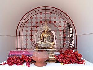Golden buddha image in temple
