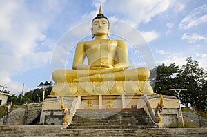 The Golden Buddha at Phu Salao temple, Pakse, Laos.