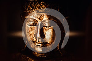 Golden buddha portrait photo