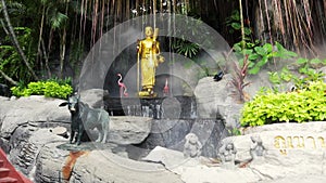 Golden Buddha statue in the garden