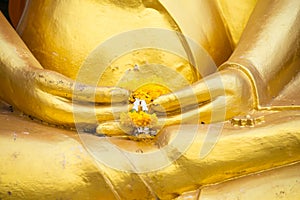 Golden Buddha statue hand