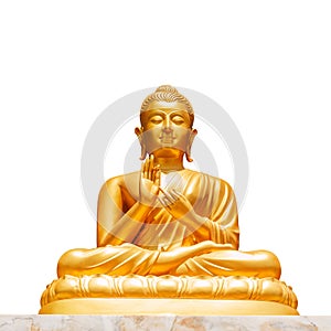 Golden buddha statue isolated