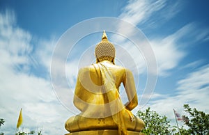 Golden buddha statue at Khao La Num Temple Tak ,Thailand. photo