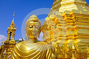 Golden Buddha statue at a temple
