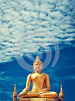 Golden Buddha statue. Thailand.