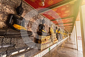 .Golden Buddha Statue of Wat Suthat Devaravaram temple landmark of Bangkok, Thailand