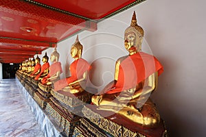 Golden Buddha statues or Phra Rabiang photo