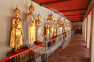 Golden Buddha statues or Phra Rabiang photo