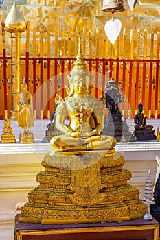Golden buddha statues at Wat Doi Suthep Chiang Mai Thailand