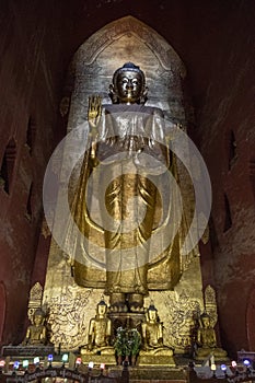 Golden buddha in a temple, Bagan