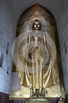 Golden buddha in a temple, Bagan