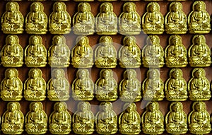 The Golden Buddha in temple building Borom Racha Kanchana Phi Sek Anuson Wat Leng Noei Yi 2