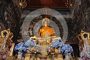 Golden  Buddha With Walls Painting