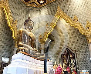 Golden Buddha at Wat Traimit golden temple in chinatown in Bangkok, Thailand