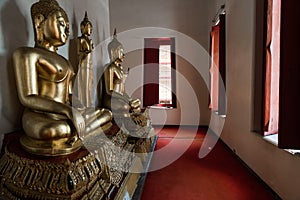 Golden Buddhas Inside of Wat Pho Temple
