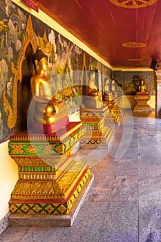 Golden Buddhas of Wat Phra That Doi Suthep temple in Chiang Mai, Thailand