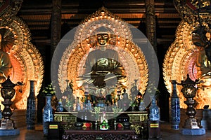 Golden buddhism statue of Vietnam religional