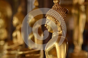 Golden of buddish state in the art style ,Wat Krathum Suea Pla t