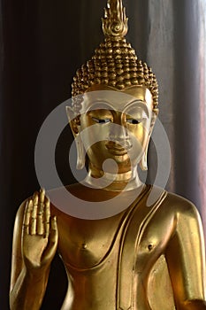 Golden of buddish state in the art style ,Wat Krathum Suea Pla t