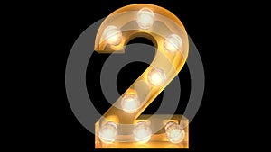 Golden Burlesque Light Bulb Letters 2