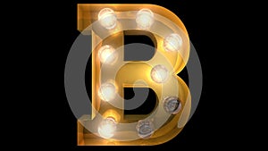 Golden Burlesque Light Bulb Text B