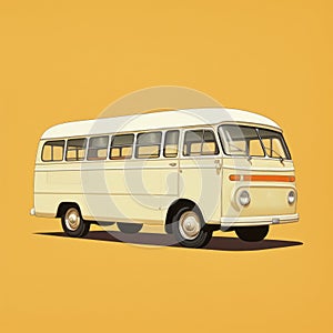 Golden Bus With Clean And Simple Designs In The Style Of Annibale Carracci