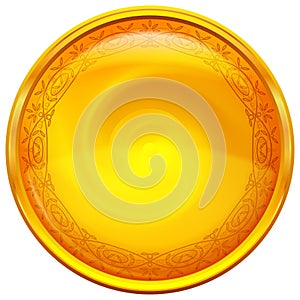 Golden button with pattern photo