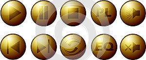 Golden buttons collection