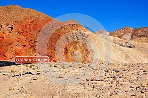 Golden Canyon in Death Valley, Nevada