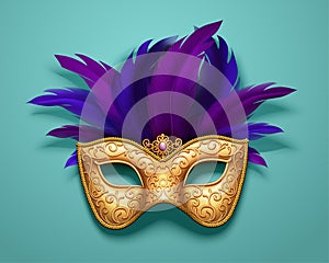 Golden carnival mask