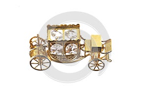 golden carriage isolated on white