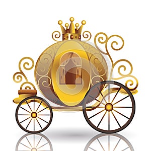 golden carriage. Vector illustration decorative design