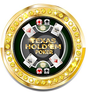 Golden casino banner with brilliants photo