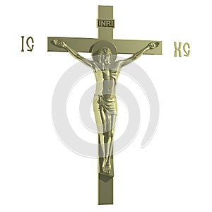 Only Golden Catholic Cross with the Crucifixion.
