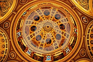 Golden ceiling interior of Basilica of Saint Josaphat