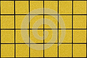 Golden ceramic tile with 24 squares in rectangular form