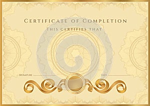 Golden Certificate / Diploma background (template)