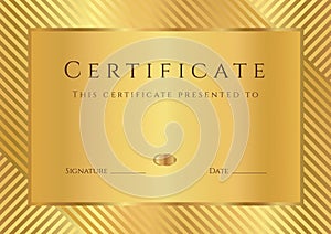 Golden Certificate / diploma template